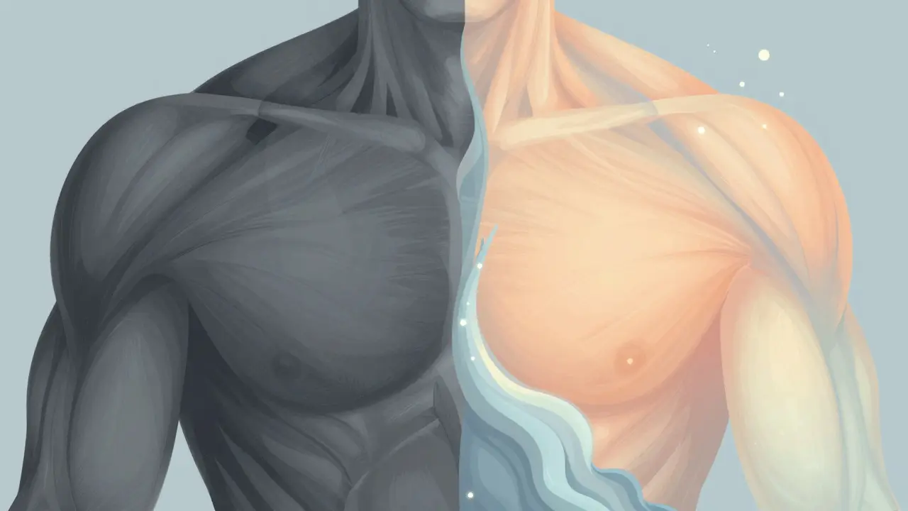 Illustration showing muscle tension release and stress relief