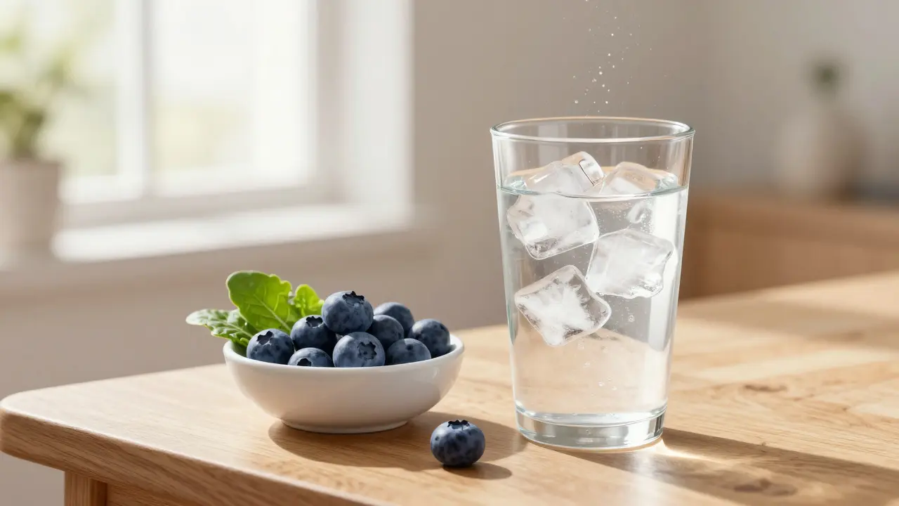 Glass of water and healthy snacks for post-massage recovery